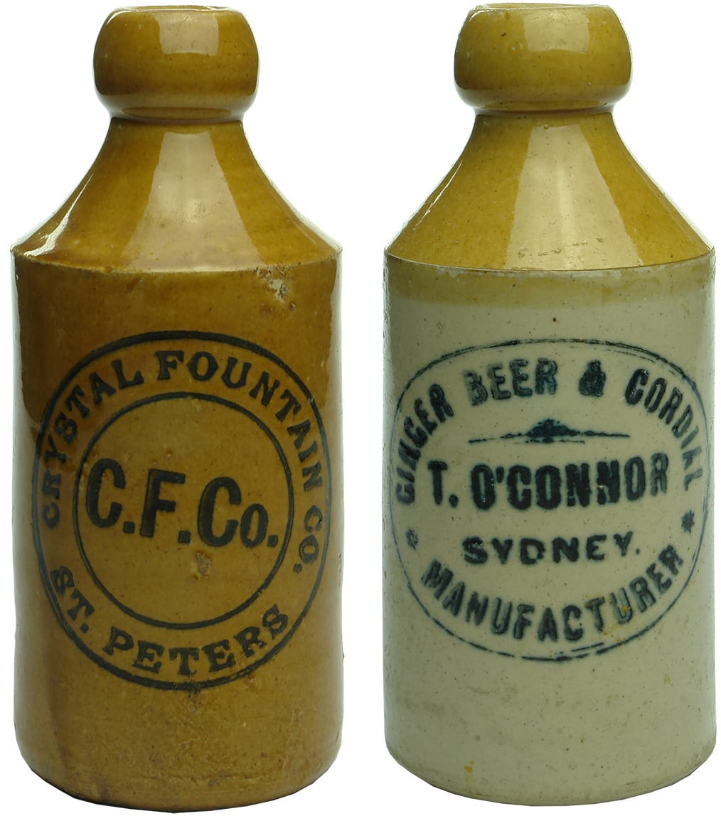 Old Antique Stoneware Ginger Beer Bottles