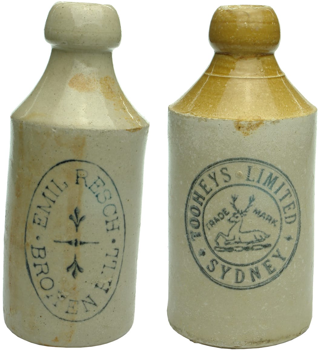 Old Antique Stoneware Ginger Beer Bottles