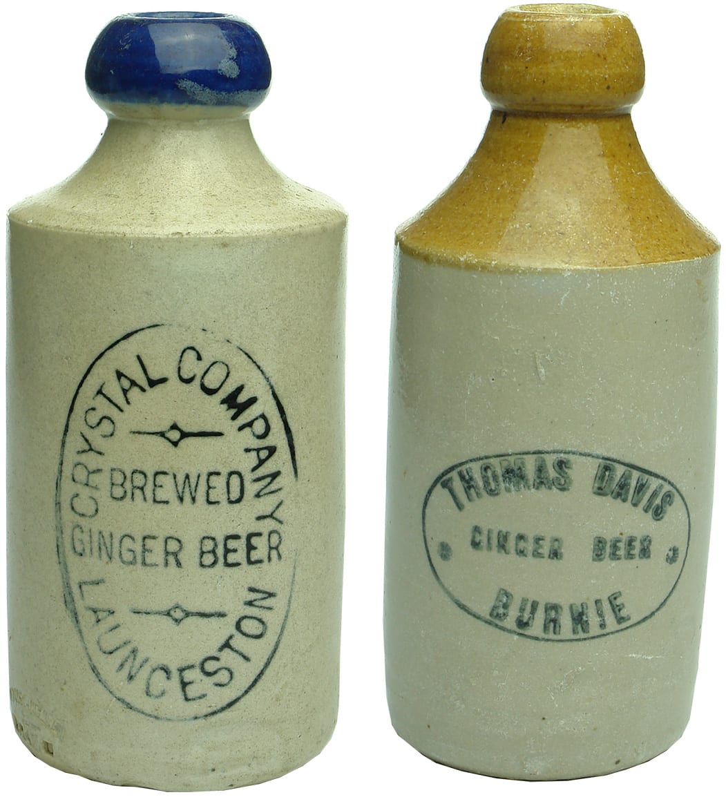 Old Antique Stoneware Ginger Beer Bottles