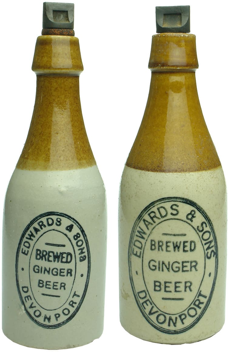 Old Antique Stoneware Ginger Beer Bottles