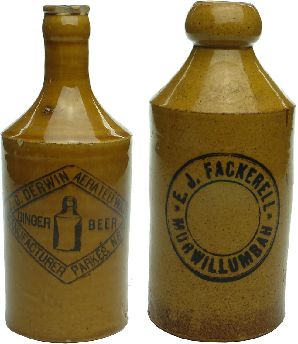 Old Antique Stoneware Ginger Beer Bottles