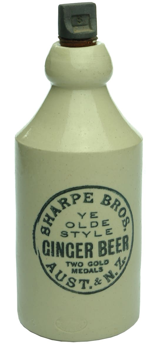 Sharpe Bros Ye Olde Style Ginger Beer Stoneware Bottle