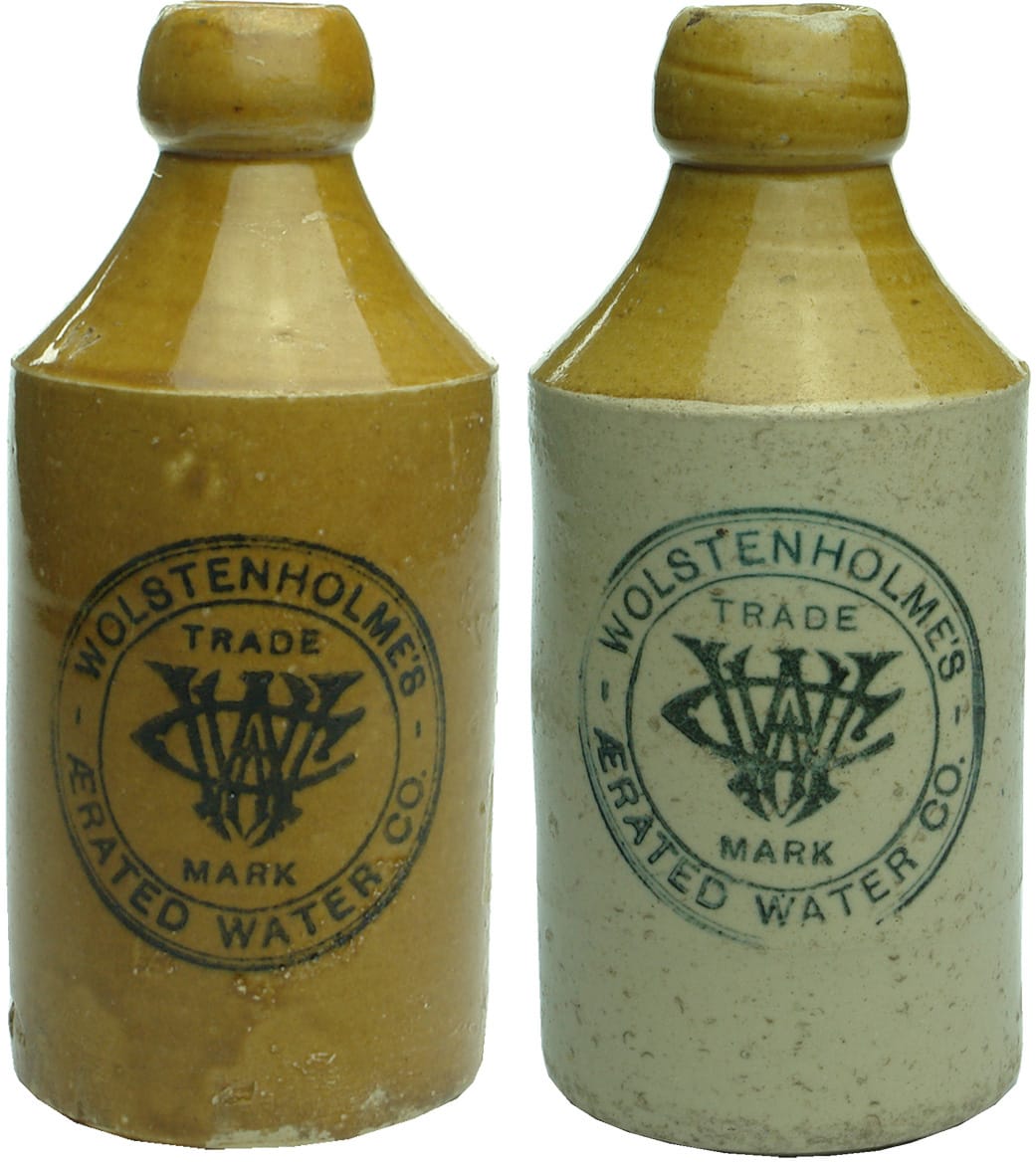 Old Antique Stoneware Ginger Beer Bottles