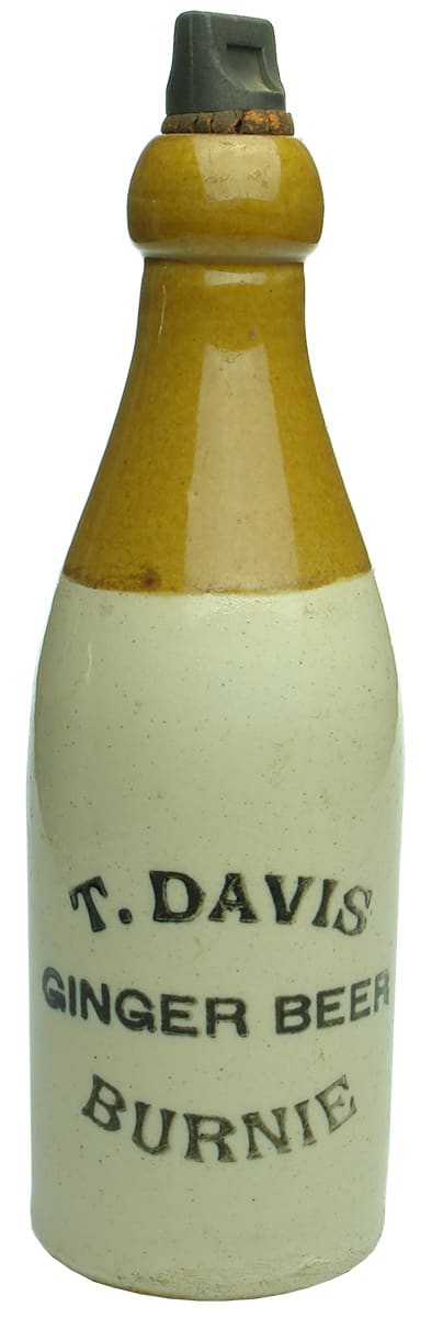 Davis Ginger Beer Burnie Fowler Sydney Stoneware Bottle