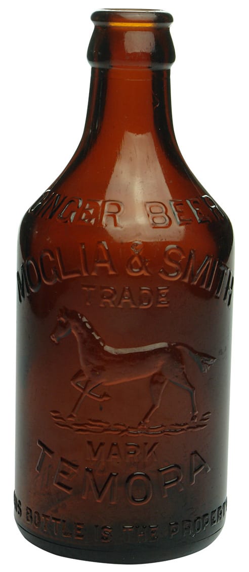 Moglia Smith Temora Amber Glass Ginger Beer Bottle