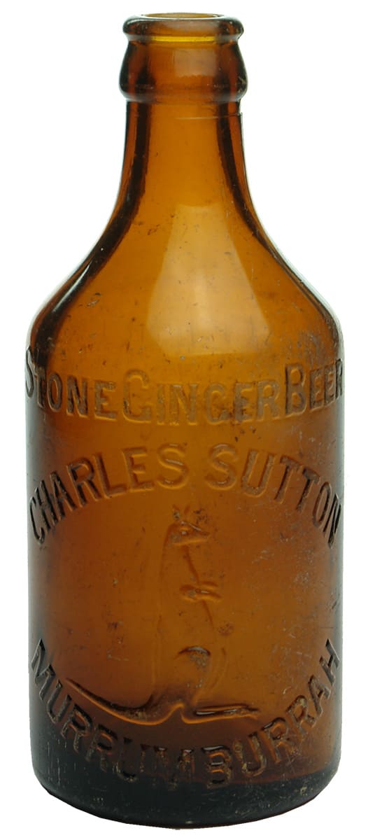 Charles Sutton Murrumburrah Amber Glass Bottle