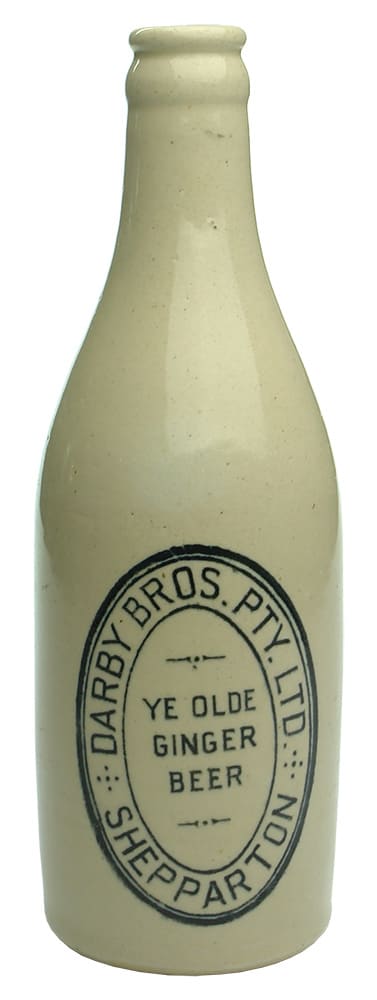 Darby Bros Shepparton Stone Ginger Beer Bottle