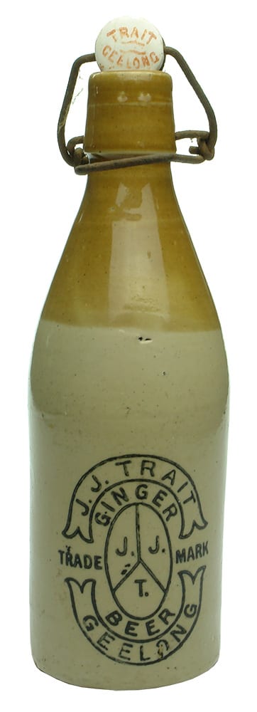 Trait Geelong Stoneware Ginger Beer Bottle