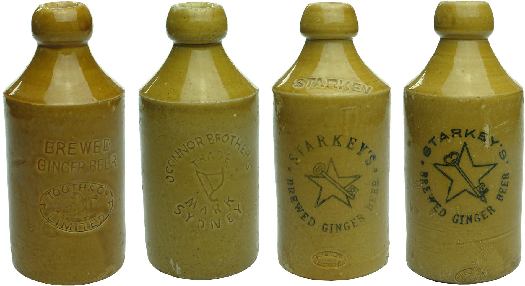 Antique Stoneware Ginger Beer Bottles