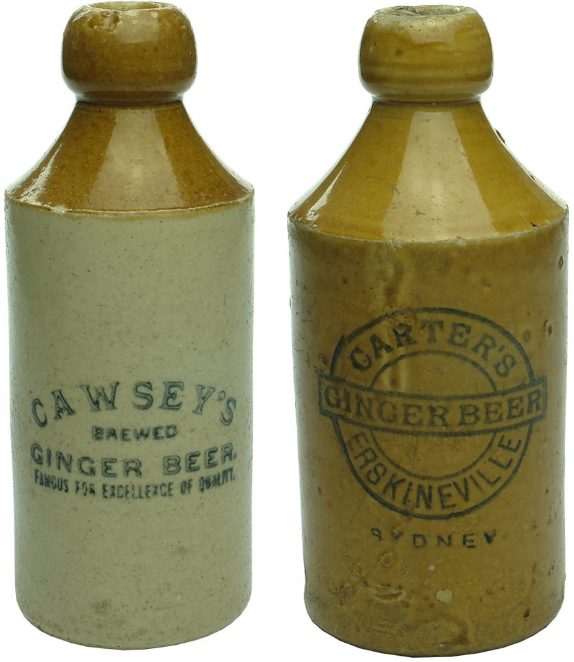 Antique Stoneware Ginger Beer Bottles