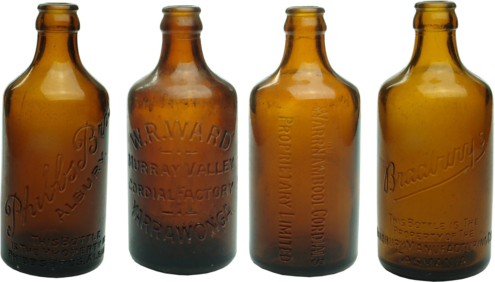 Old Glass Amber Ginger Beer Bottles