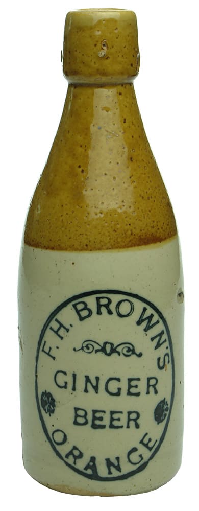 Brown Orange Stone Ginger Beer Bottle