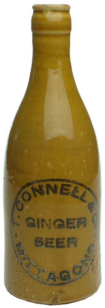 Connell Mittagong Antique Stoneware Ginger Beer Bottle