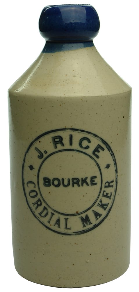 Rice Cordial Maker Bourke Stoneware Ginger Beer Bottle
