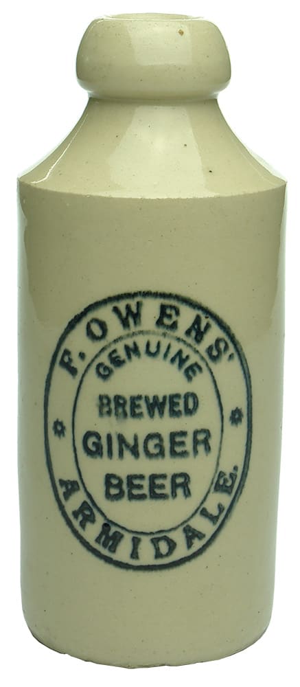 Owens Brewed Ginger Beer Armidale Stoneware Bottle