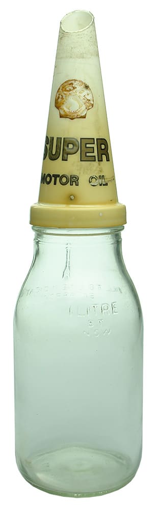 Shell Super Motor Oil Pourer Plain Bottle