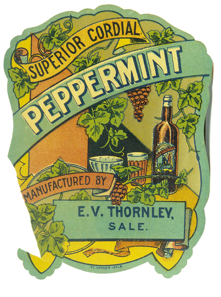 Thornley Sale Peppermint Cordial Antique Label