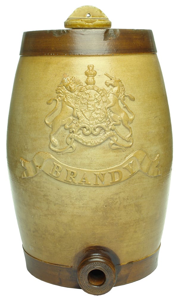 Brandy Stoneware Barrel Coat of Arms