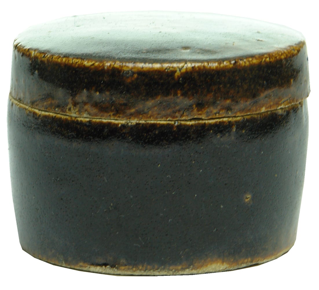 Brown Glaze Chinese Lidded Medicine Pot