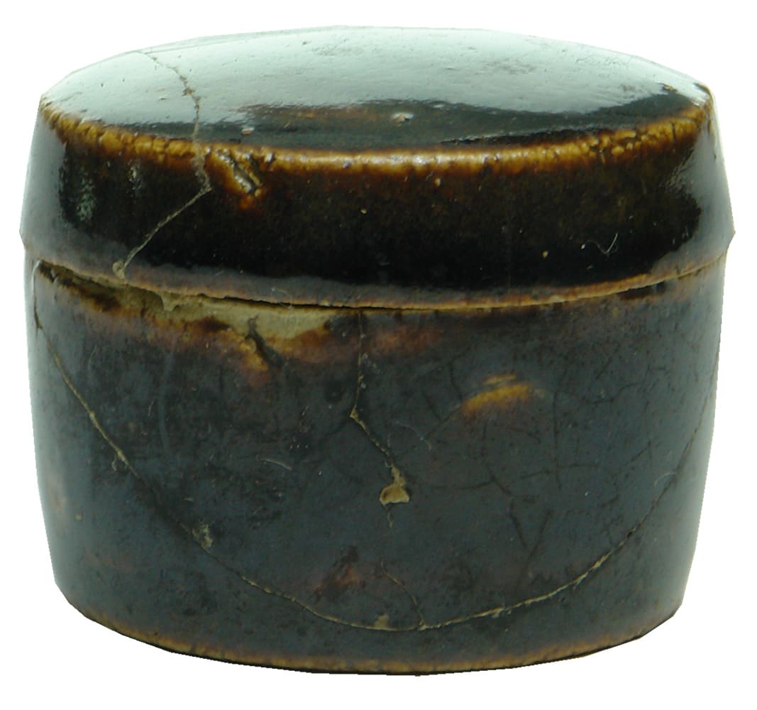 Brown Glaze Chinese Lidded Medicine Pot