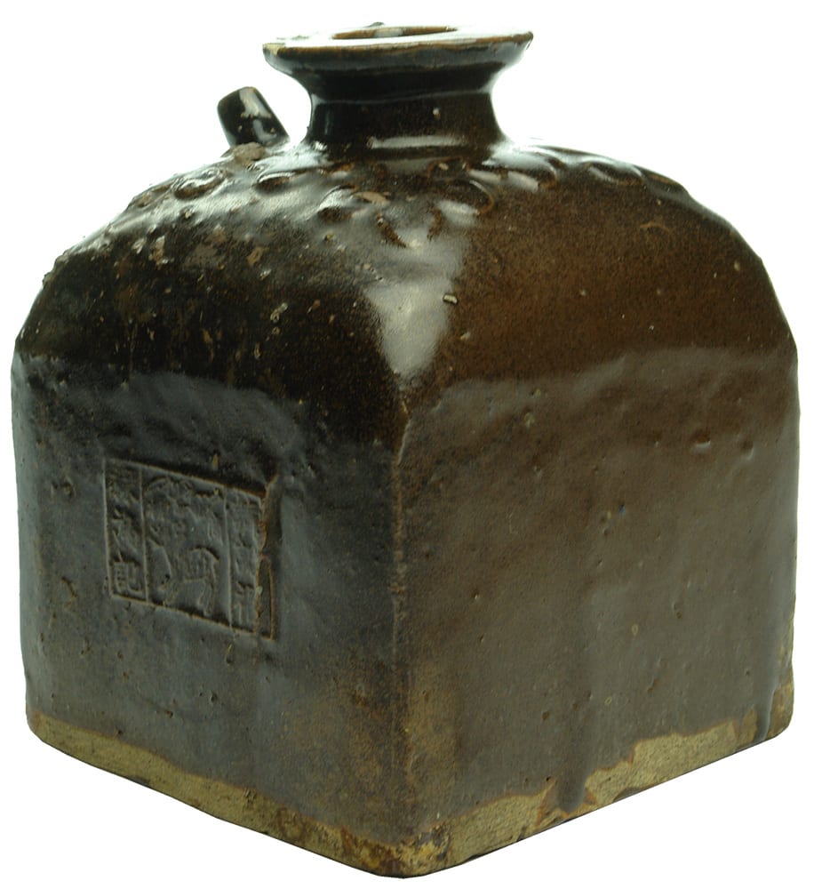 Square Brown Glaze Chinese Soy Sauce Jar
