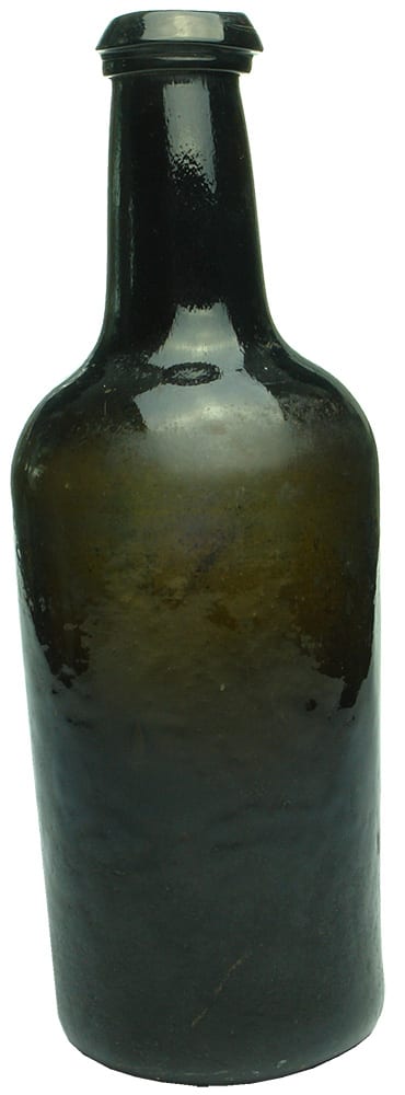 Antique Black Glass Pontiled Wine Bottle