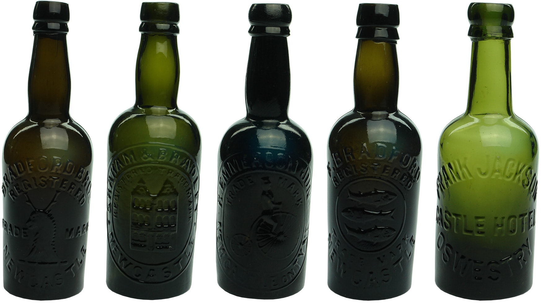 Antique Newcastle England Beer Bottles