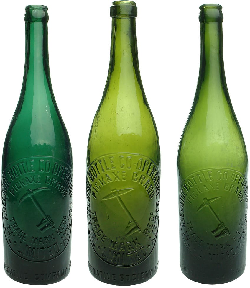 Antique Pickaxe Adelaide Beer Bottles
