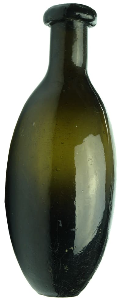 Black Glass Pontil Scar Torpedo Bottle