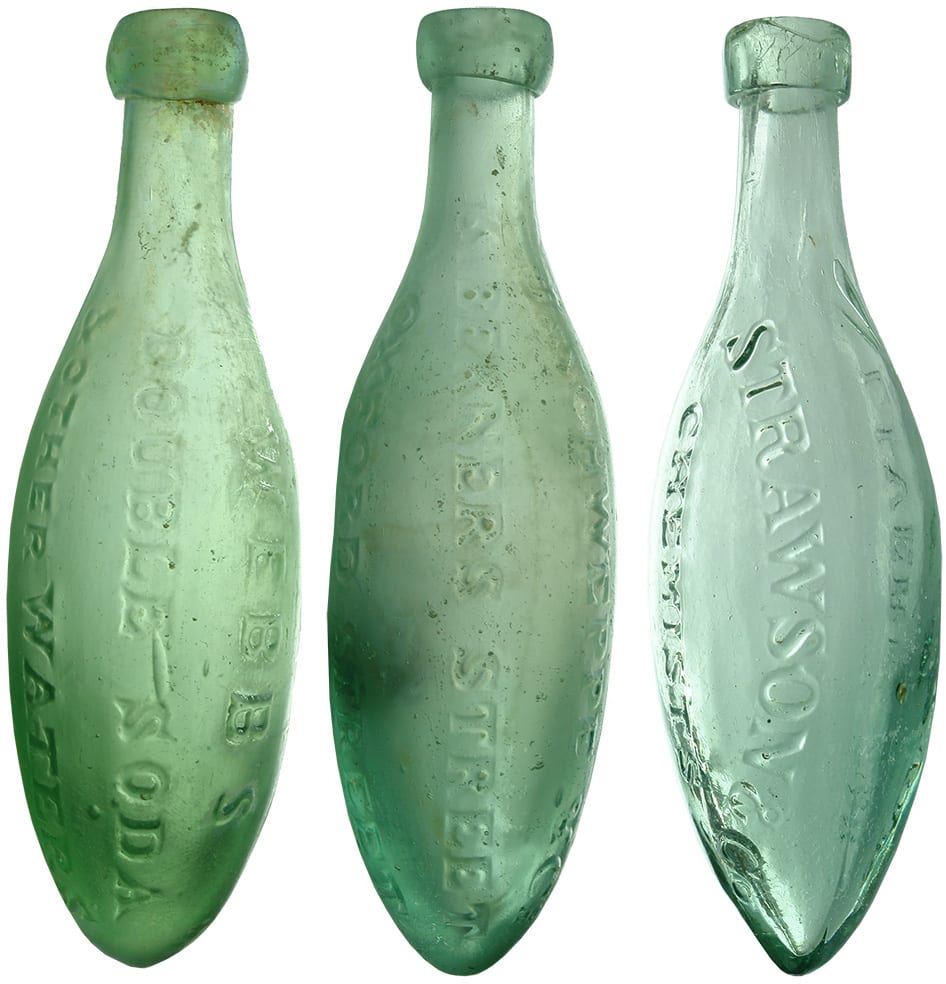 Old Antique Torpedo Bottles Soft Dirnk