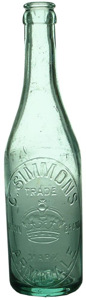 Simmons Armidale Crown Seal Antique Bottle