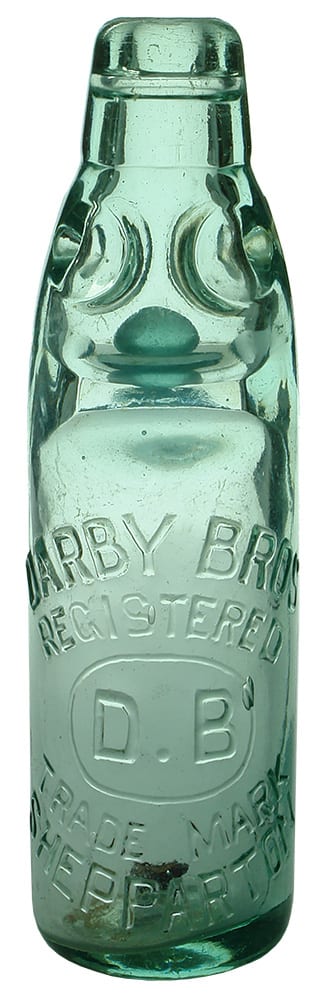 Darby Bros Shepparton Soda Water Codd Bottle