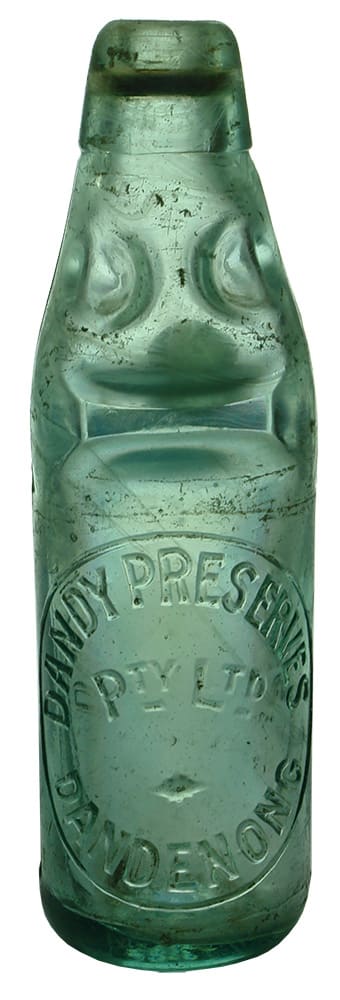 Dandy Preserves Dandenong Vintage Codd Marble Bottle