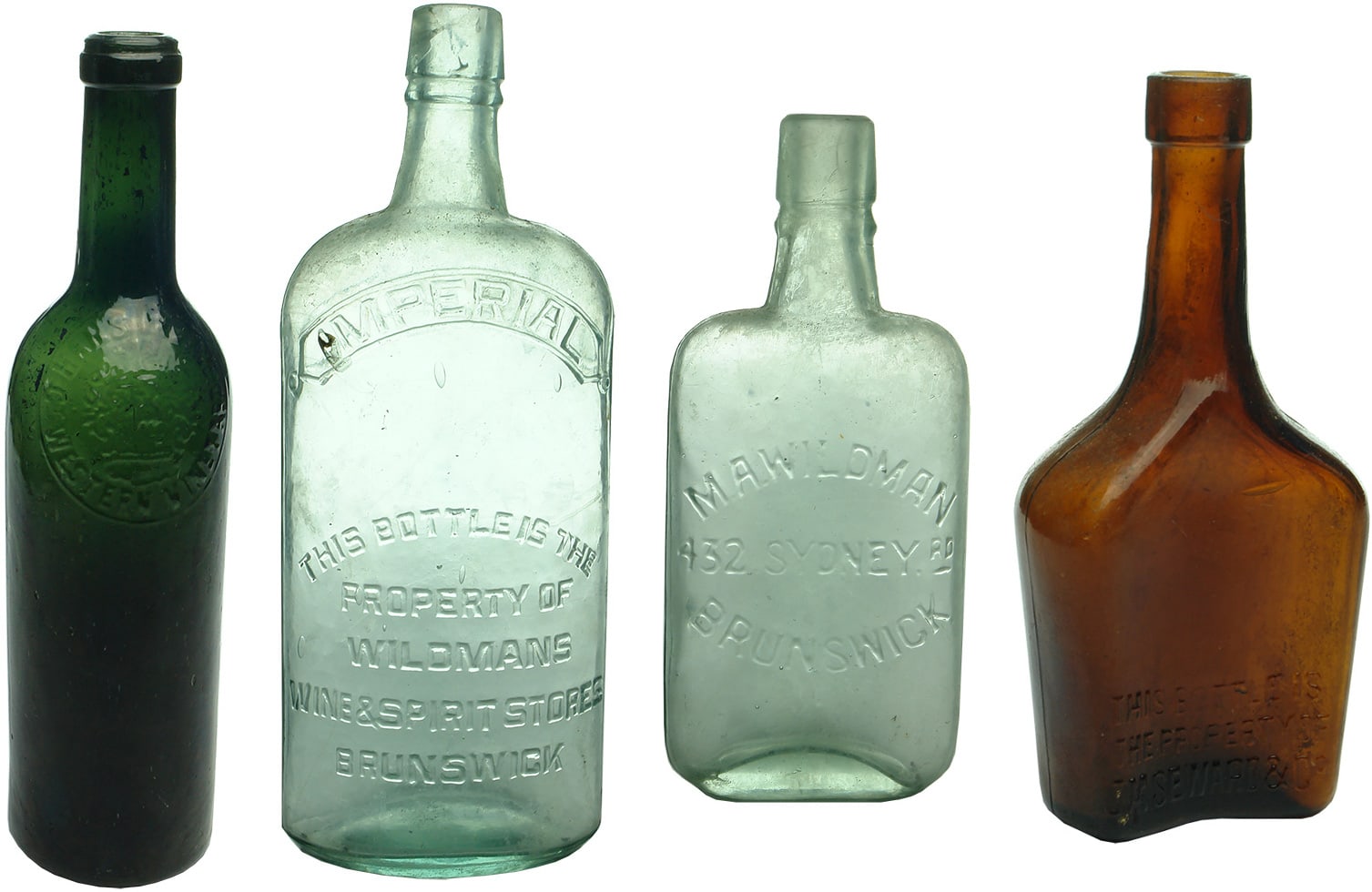 Antique Australian Wine Spirit Bottles