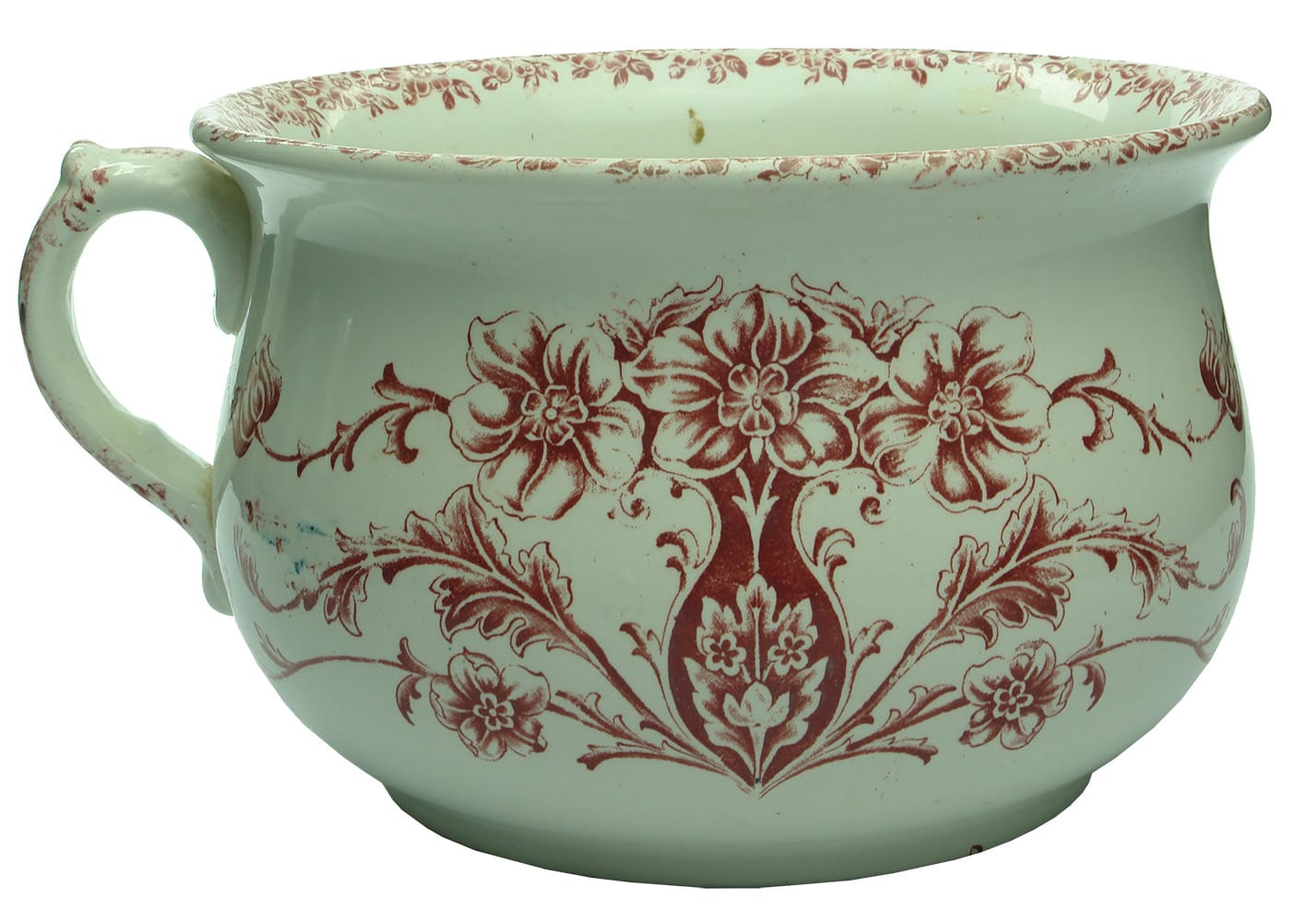 Red Floral Pattern Chamber Pot
