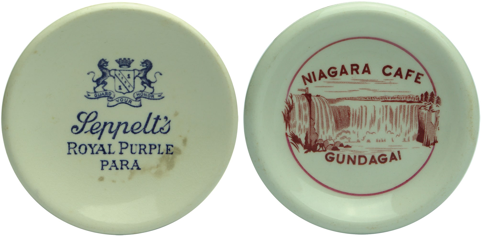 Niagara Cafe Gundagai Seppelts Port Advertising Plates