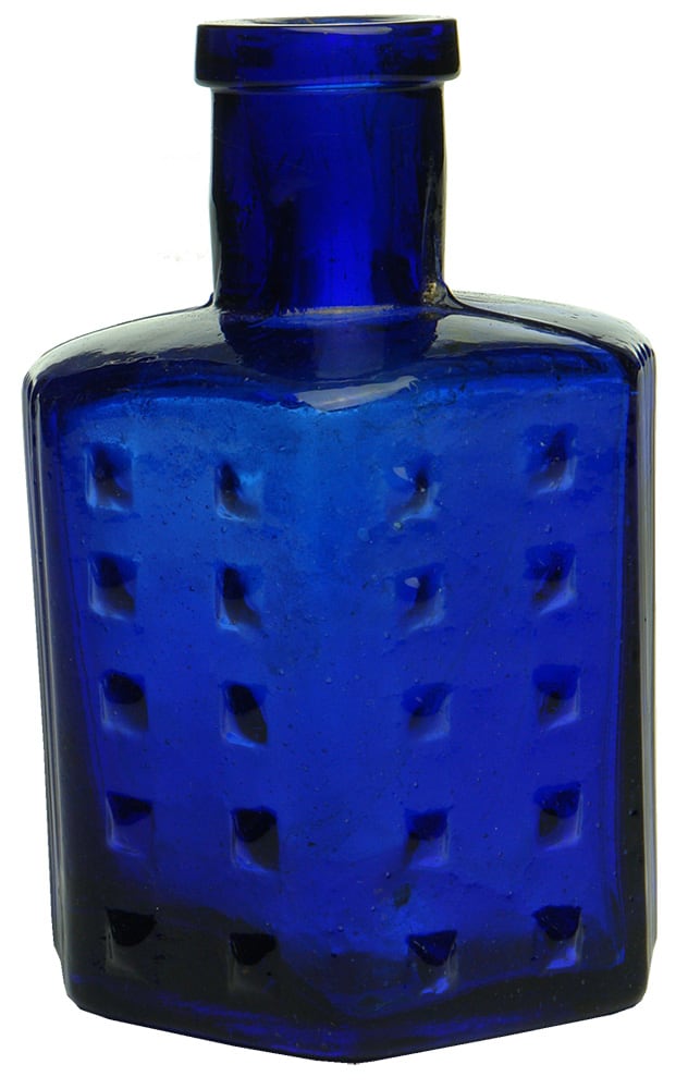 Hobnail Cobalt Blue Poison Bottle