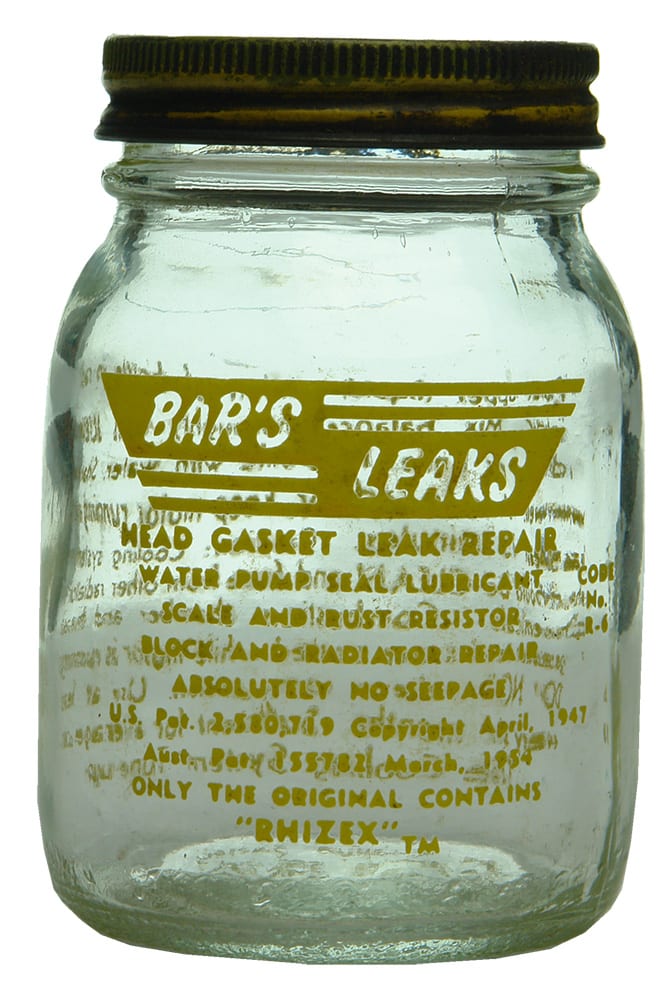Bar's Leaks Sydney Ceramic Label Jar