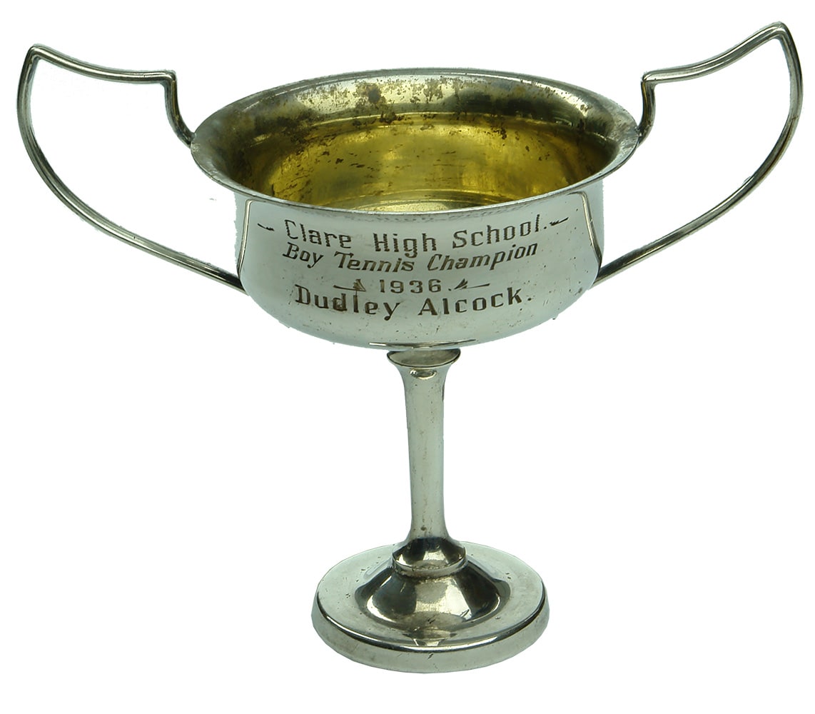 Clare High School Boy Tennis Champion Dudley Alcock 1936 Trophy