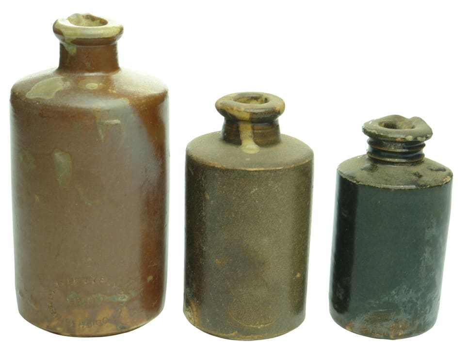 Bendigo Pottery Stoneware Ink Bottles