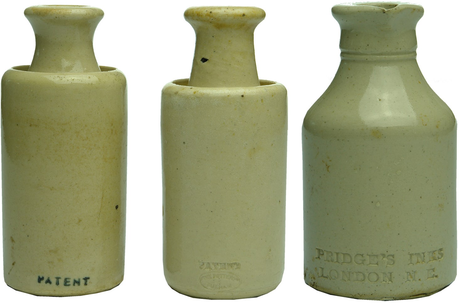 White Stoneware Ink Bottles
