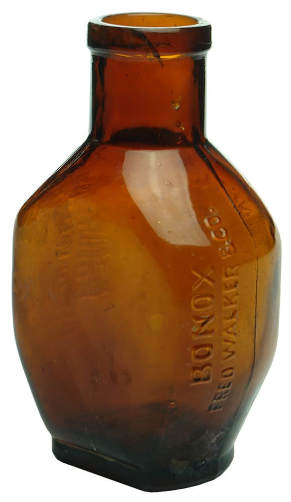 Bonox Fred Walker amber glass jar