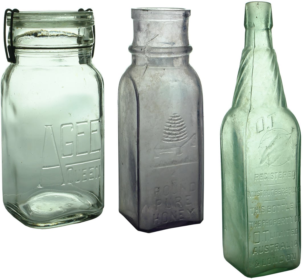 Antique Household Bottles Jars