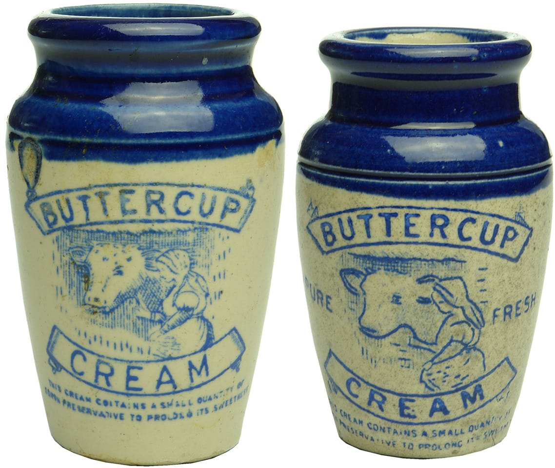 Buttercup Cream Antique Stoneware Pots