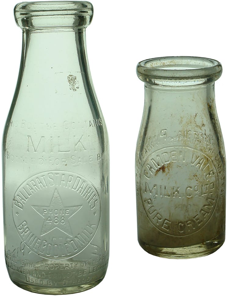 Vintage Milk Cream Bottles