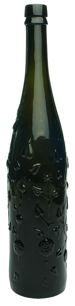 Rose Lime Juice Black Glass Cordial Bottle