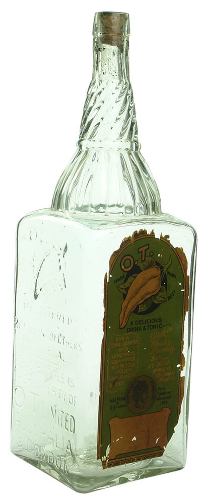 OT Australia London Bulk Antique Cordial Bottle