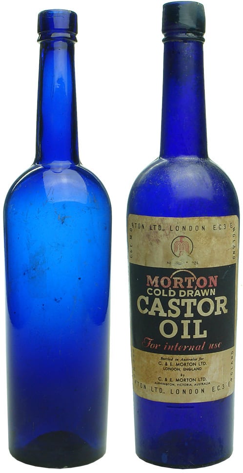 Antique Large Castor Oil Bottles