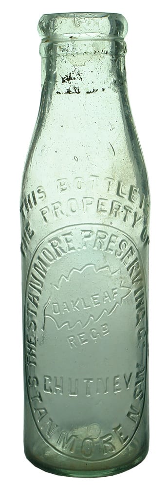 Stanmore Preserves Oakleaf Antique Chutney Bottle