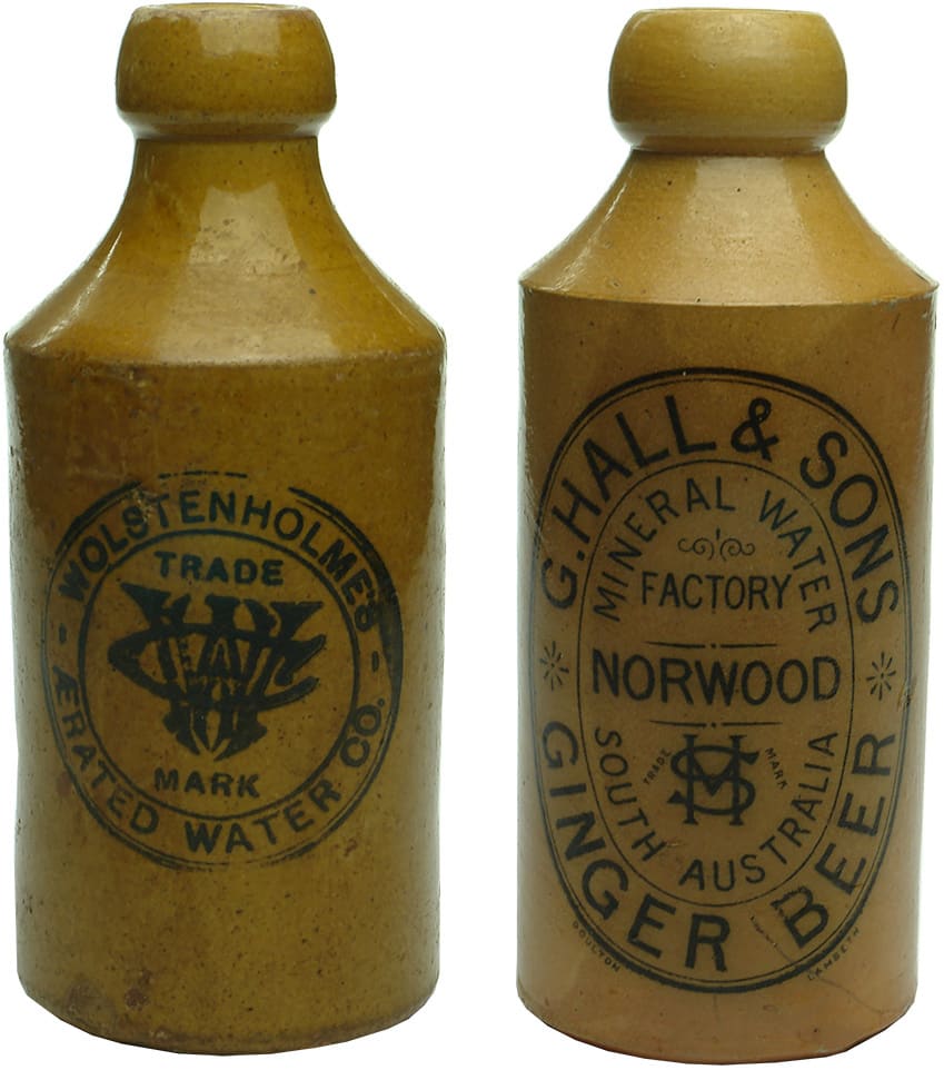 Antique Stoneware Ginger Beer Bottles